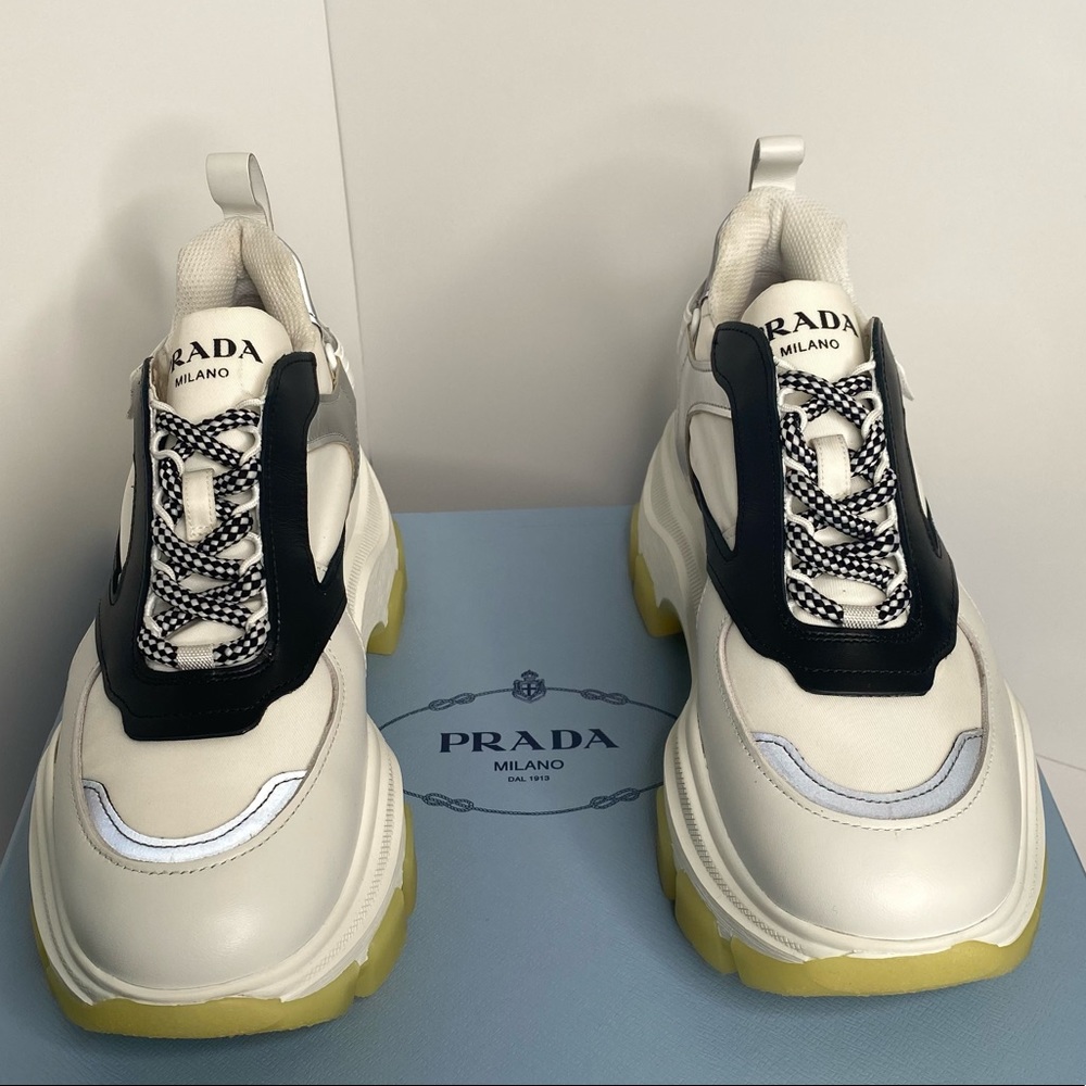Prada Pegasus Sneakers in Black & White - Picture 5 of 11